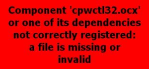 Cpwctl32.ocx Error