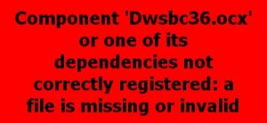 Dwsbc36.ocx error