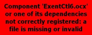ExentCtl6.ocx error