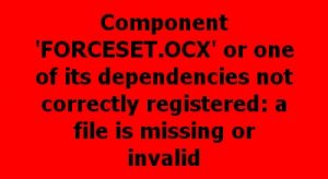 FORCESET.OCX error