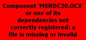 MSRDC20.ocx error
