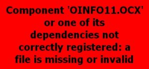 OINFO11.ocx Error