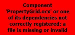 PropertyGrid.ocx Error