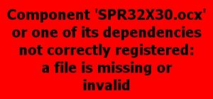 SPR32X30.ocx Error