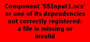 SSInput1.ocx error