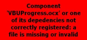 VBUProgress.ocx error