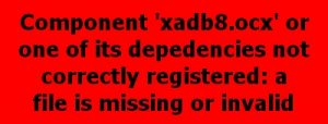 Xadb8.ocx error
